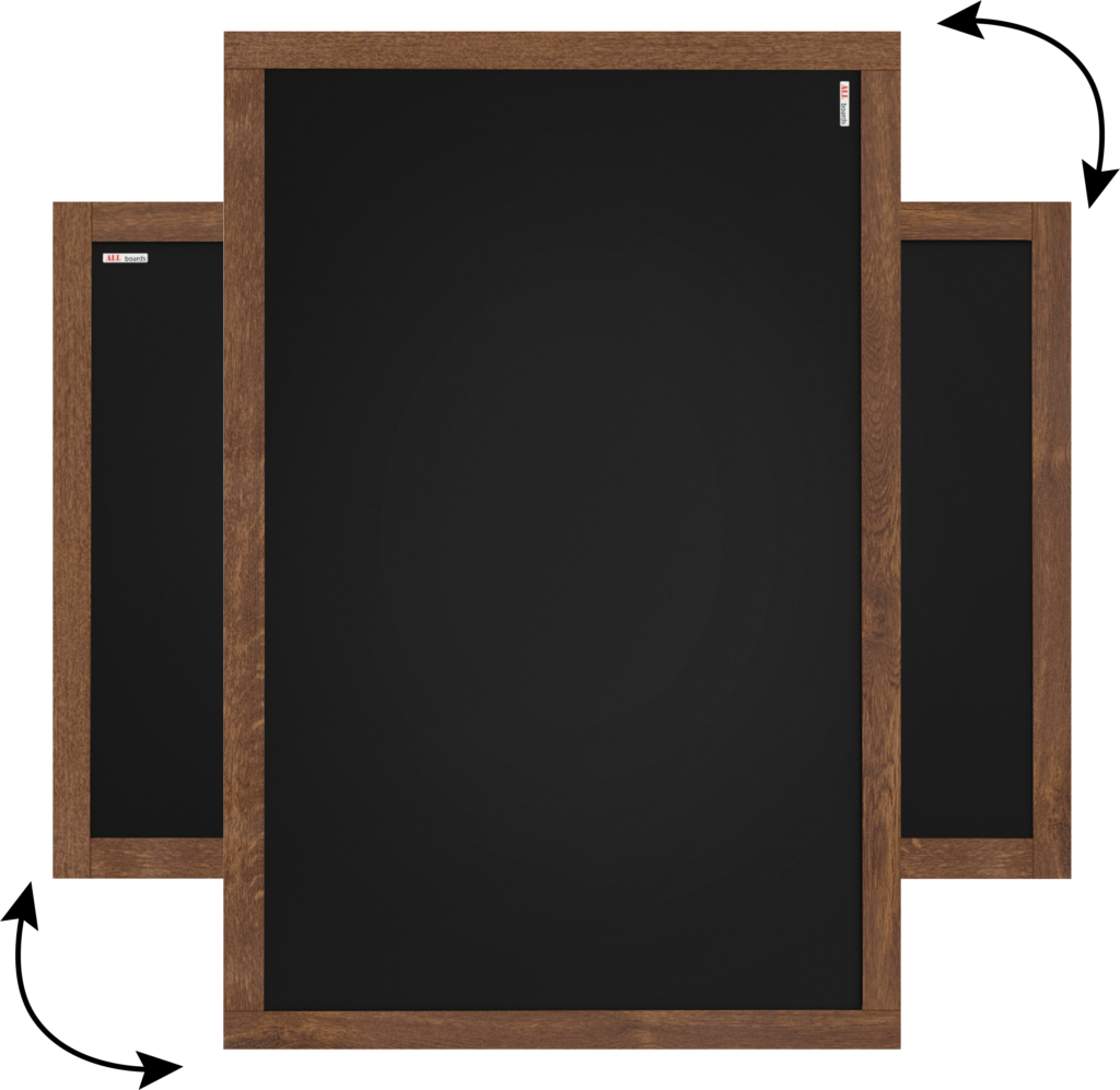 Tableau à Craie Noir avec Cadre en Bois Laqué 90x60cm