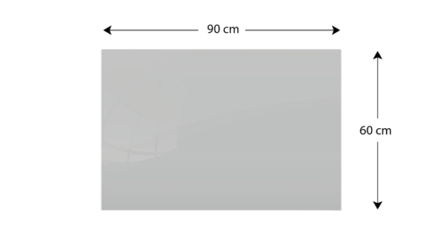 Tableau en Verre Gris 90x60cm, Tableau Magnétique sans Cadre, Verre Trempé - dimensions