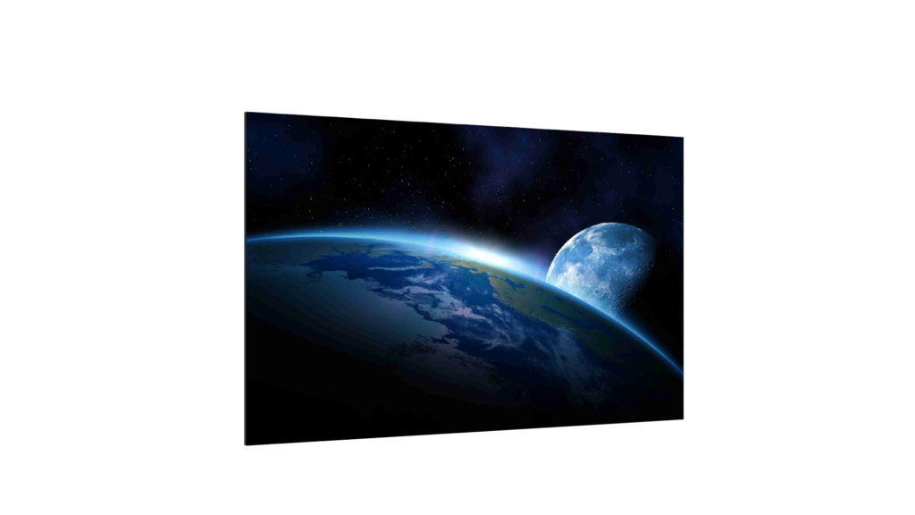 ALLboards Tableau en Verre Magnétique Style Cosmos Terre Lune Univers 60x40cm, Impression sur Verre