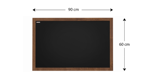 Tableau à Craie Noir avec Cadre en Bois Laqué 100x80cm - dimensions
