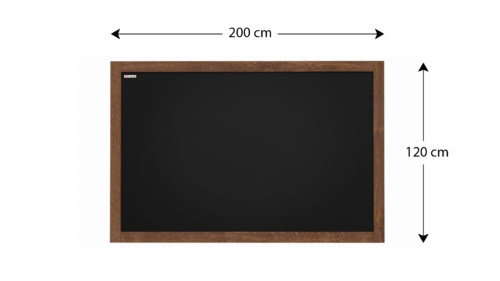 Tableau à Craie Noir avec Cadre en Bois Laqué 200x120cm - dimensions