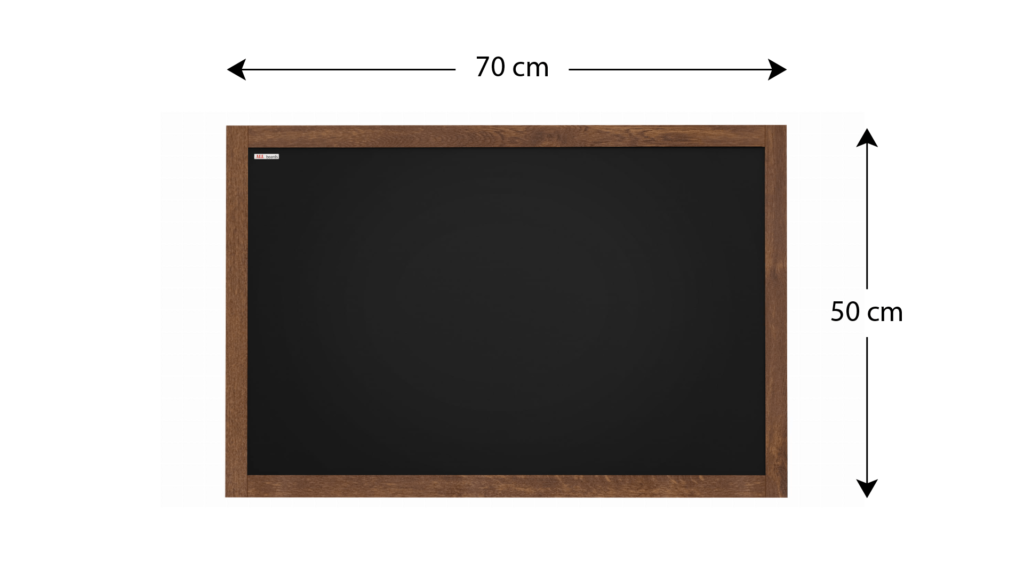 Tableau à Craie Noir avec Cadre en Bois Laqué 70x50cm
