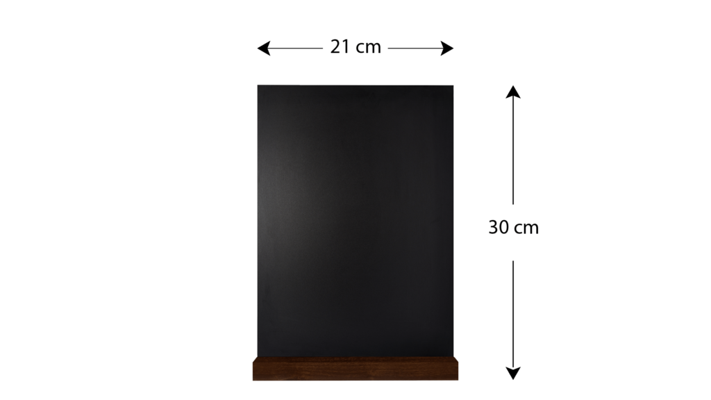 Tableau à Craie Noir Double Face à Poser sur Table avec Base en Bois Format A4, Lot de 4 Pièces