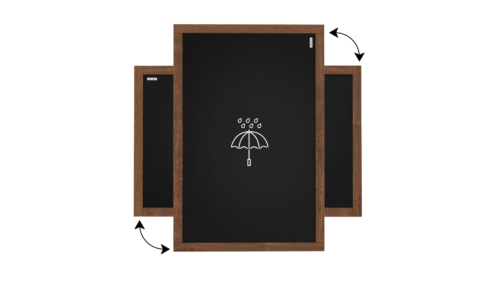Tableau à Craie Noir Etanche avec Cadre en Bois Laqué 90x60cm - visualisation 3
