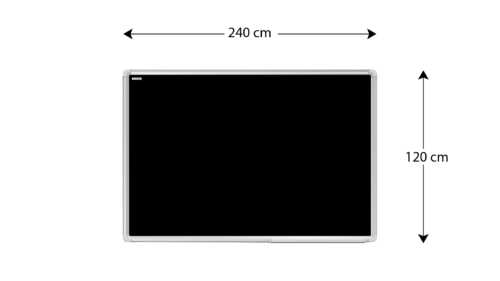 Tableau à Craie Noir Magnétique avec Cadre en Aluminium Premium EXPO 240x120cm - dimensions