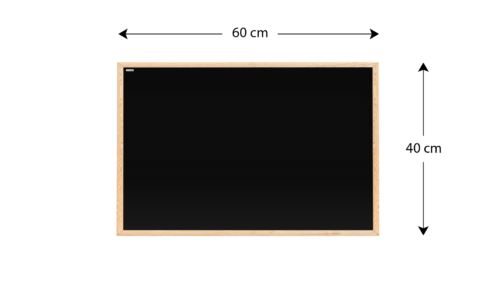 Tableau à Craie Noir Magnétique avec Cadre en Bois 60x40cm - dimensions