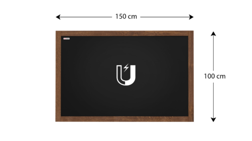 Tableau à Craie Noir Magnétique avec Cadre en Bois Laqué 150x100cm, Tableau pour Ecrire - dimensions