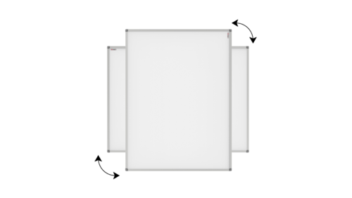 Tableau Blanc Émaillé de projection P4 150x150cm, MEGAboards magnétique effaçable à sec dans un cadre en aluminium - visualisation 3