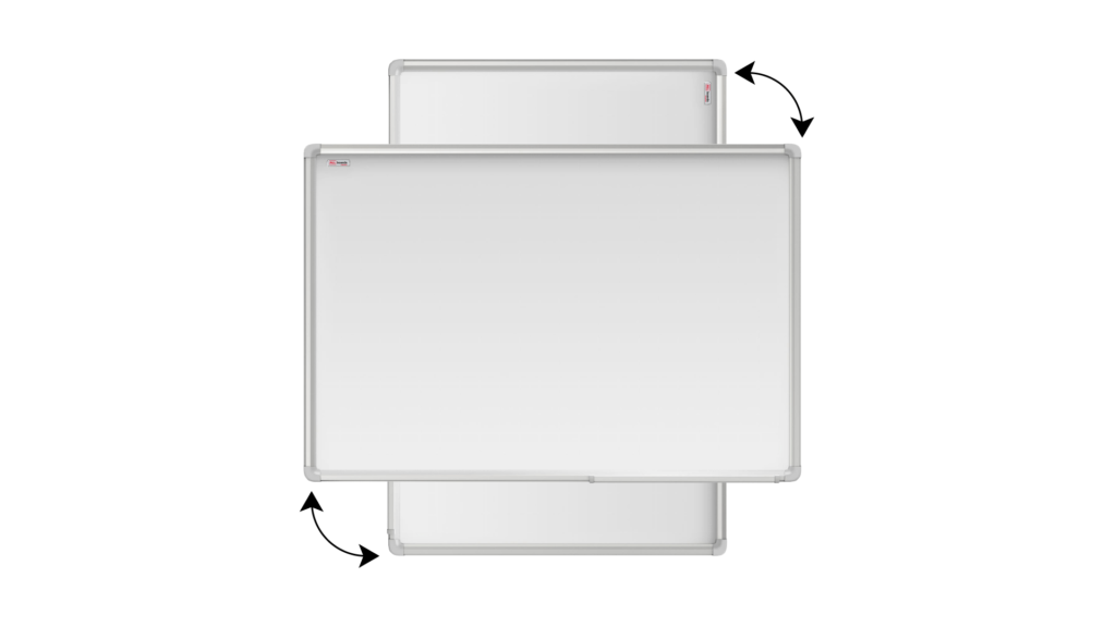 Tableau Blanc Emaillé Magnétique Effaçable à Sec avec Cadre en Aluminium 200x100cm
