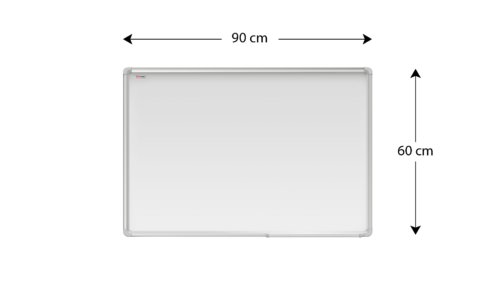 Tableau Blanc Emaillé Magnétique Effaçable à Sec avec Cadre en Aluminium 90x60cm - dimensions