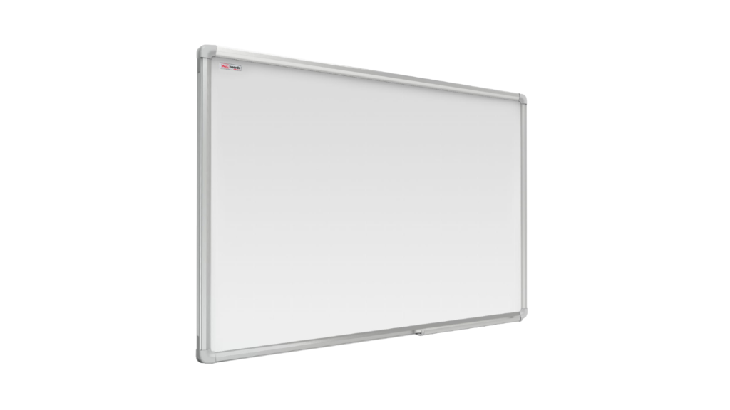 Tableau Blanc Emaillé Magnétique Effaçable à Sec avec Cadre en Aluminium 90x60cm