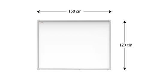 Tableau Blanc Magnétique Effaçable à Sec avec Cadre en Aluminium Premium EXPO 150x120cm - dimensions