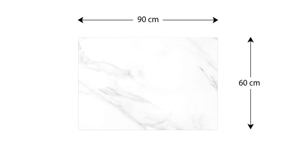 Tableau Magnétique en Métal Motif Marbre Blanc 90x60cm, MetalBoards pour tout type d’Aimants