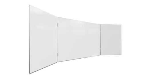 Tableau Blanc Emaillé Scolaire Type Triptyque avec Cadre en Aluminium 150x100cm//300cm