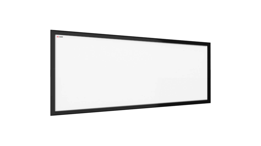 Tableau Blanc Magnétique Effaçable à Sec avec Cadre en Bois Noir 30x70cm