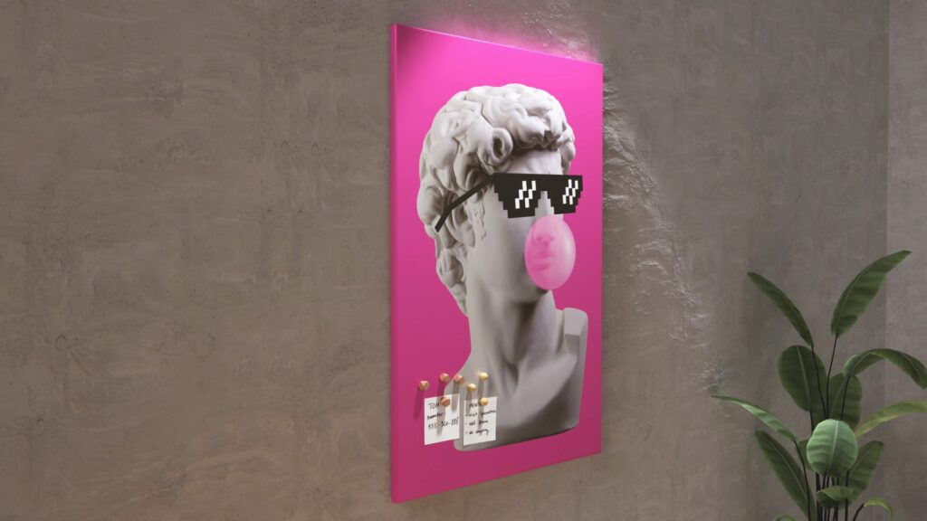 Tableau magnétique CANVASboards 90x60cm - Art abstrait Thug Life Chewing-gum