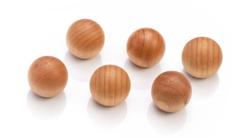 Aimants décoratifs en bois, boule 2x2 cm - 6 pièces