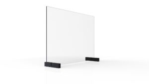 Cloison de Protection en Verre 100x70cm Transparent, Barrière de Sécurité, Verre Trempé de 4mm