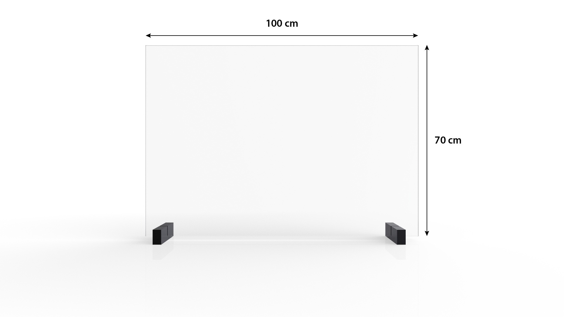 Cloison de Protection en Verre 100x70cm Transparent, Barrière de Sécurité, Verre Trempé de 4mm – Image 3