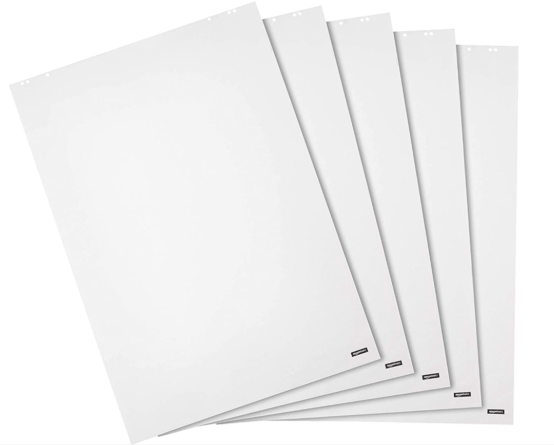Bloc pour chevalet de conférence 680x980mm BLANCHES - 100 feuilles (5x20unités), papier pour flipchart