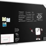 Tableau à Craie Noir Magnétique avec Cadre en Aluminium Premium EXPO 150x100cm + ACCESSOIRES