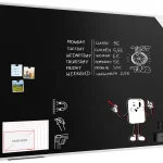 Tableau à Craie Noir Magnétique avec Cadre en Aluminium Premium EXPO 180x120cm + ACCESSOIRES