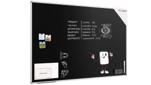 Tableau à Craie Noir Magnétique avec Cadre en Aluminium Premium EXPO 180x120cm + ACCESSOIRES