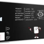 Tableau à Craie Noir Magnétique avec Cadre en Aluminium Premium EXPO 200x100cm + ACCESSOIRES
