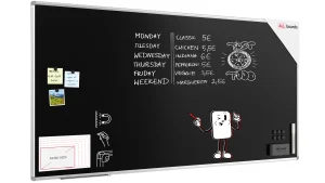 Tableau à Craie Noir Magnétique avec Cadre en Aluminium Premium EXPO 200x100cm + ACCESSOIRES