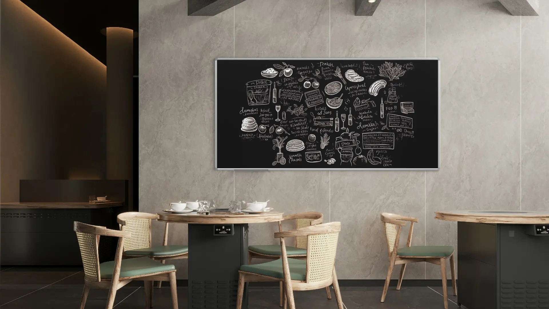 Tableau à Craie Noir Magnétique avec Cadre en Aluminium Premium EXPO 200x100cm – Image 4