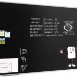 Tableau à Craie Noir Magnétique avec Cadre en Aluminium Premium EXPO 200x120cm + ACCESSOIRES
