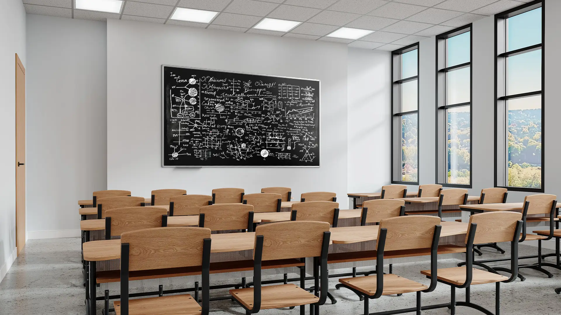 Tableau à Craie Noir Magnétique avec Cadre en Aluminium Premium EXPO 200x120cm + ACCESSOIRES – Image 9