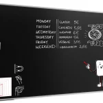Tableau à Craie Noir Magnétique avec Cadre en Aluminium Premium EXPO 240x120cm + ACCESSOIRES