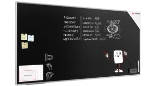 Tableau à Craie Noir Magnétique avec Cadre en Aluminium Premium EXPO 240x120cm + ACCESSOIRES