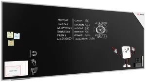 Tableau à Craie Noir Magnétique avec Cadre en Aluminium Premium EXPO 300x120cm + ACCESSOIRES