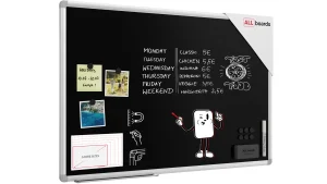 Tableau à Craie Noir Magnétique avec Cadre en Aluminium Premium EXPO 90x60cm + ACCESSOIRES