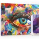 Tableau magnétique CANVASboards 90x60cm - Œil arc-en-ciel