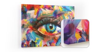 Tableau magnétique CANVASboards 90x60cm - Œil arc-en-ciel