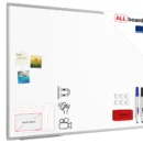 Tableau Blanc Emaillé Magnétique Effaçable à Sec avec Cadre en Aluminium 120x90cm