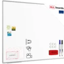 Tableau Blanc Emaillé Magnétique Effaçable à Sec avec Cadre en Aluminium 150x120 cm