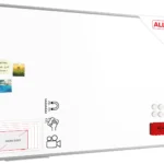 Tableau Blanc Emaillé Magnétique Effaçable à Sec avec Cadre en Aluminium 170x100cm