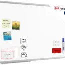 Tableau Blanc Emaillé Magnétique Effaçable à Sec avec Cadre en Aluminium 90x60cm