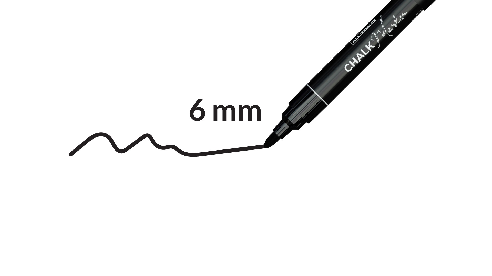 Marqueur à craie liquide pour tableau à craie, en verre ou blanc effaçable à sec - NOIR