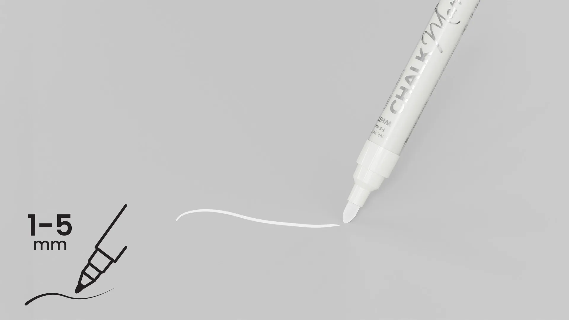 Marqueur à craie liquide pour tableau à craie, en verre - BLANC – Image 3