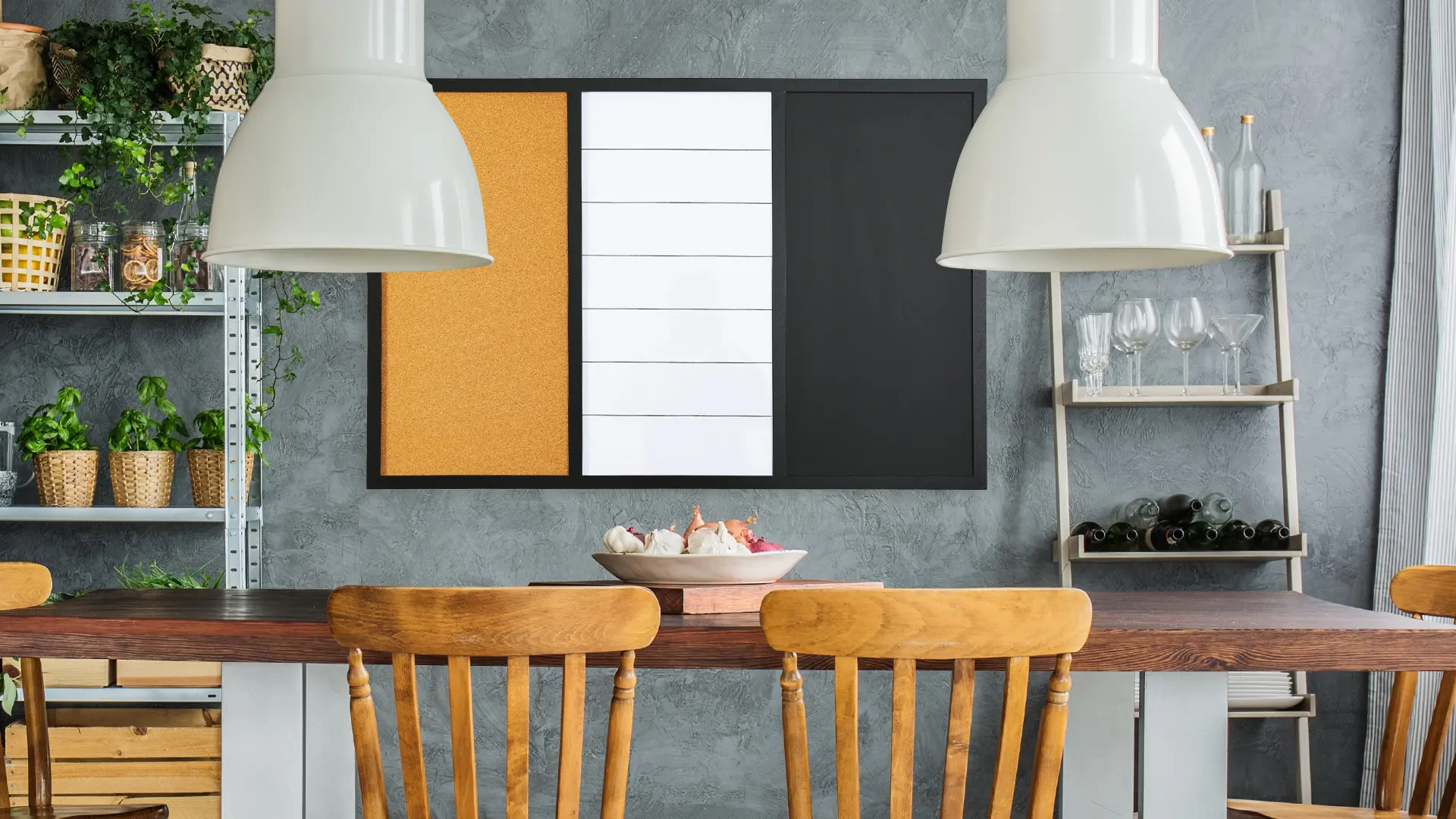 Tableau COMBI 3 en 1 : tableau effaçable à sec blanc, magnétique noir et en liège 90x60 cm + ACCESSOIRES GRATUITS – Image 9
