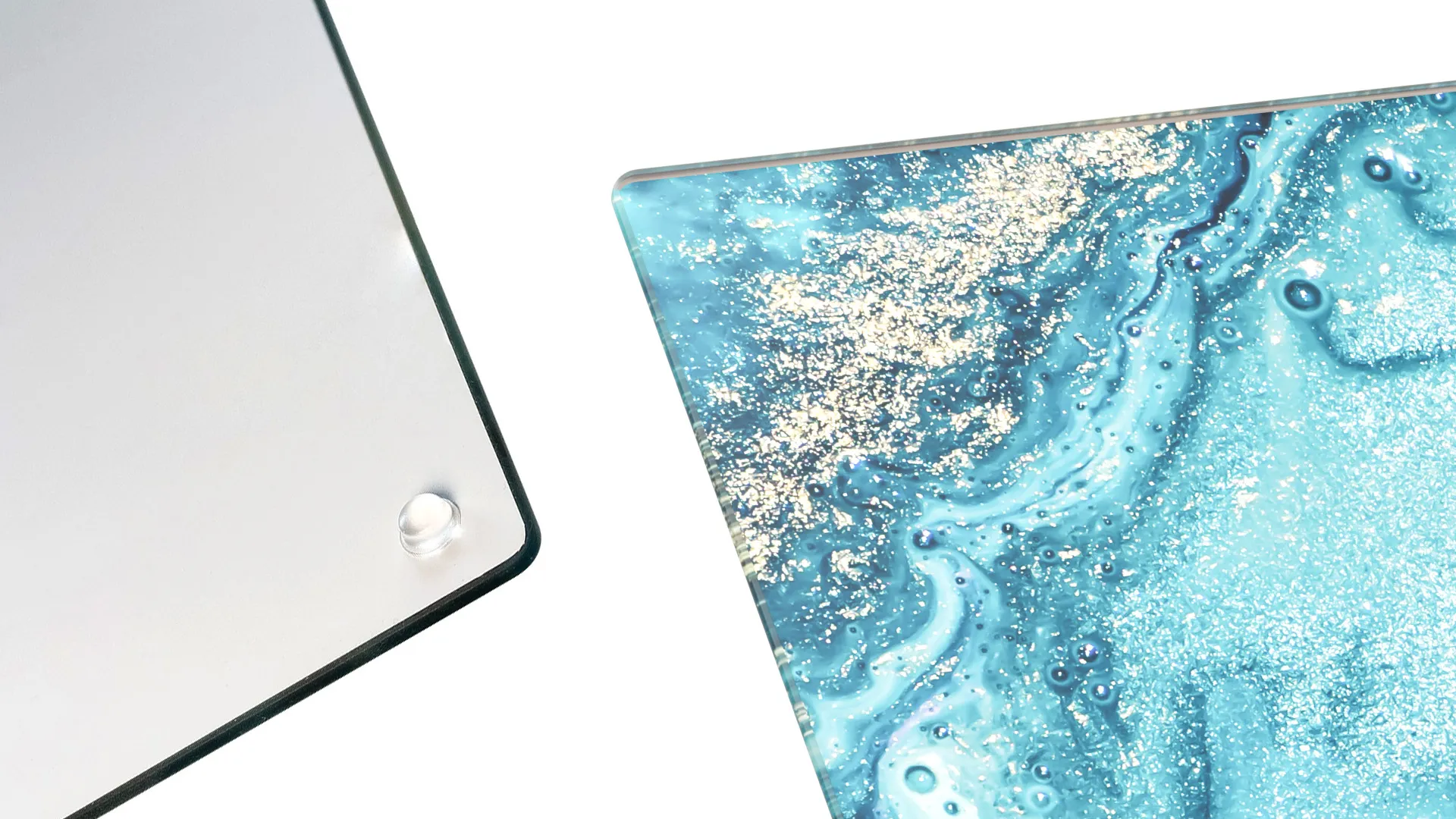 Planche à Découper & Plateau en Verre 30x20cm avec Motif BLEU ET OR – Image 5