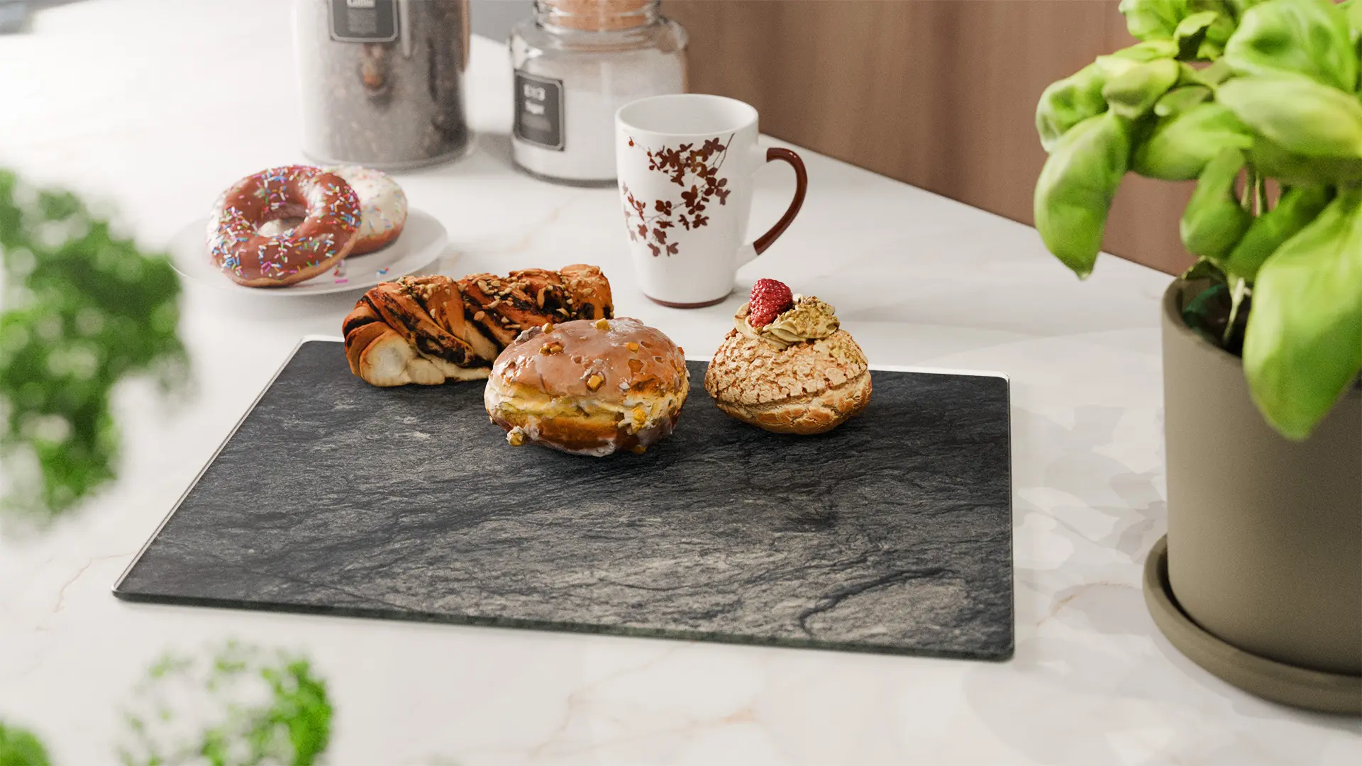 Plaque de Protection en Verre Trempé Universel et Multifonction - Planche à Découper & Plateau en Verre 30x40cm avec Motif Granite Roche Pierre – Image 4