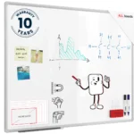 Tableau Blanc Magnétique Effaçable à Sec avec Cadre en Aluminium Premium EXPO 100x80cm + accessoires