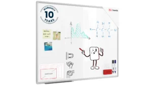 Tableau Blanc Magnétique Effaçable à Sec avec Cadre en Aluminium Premium EXPO 100x80cm + accessoires