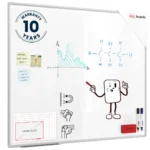 Tableau Blanc Magnétique Effaçable à Sec avec Cadre en Aluminium Premium EXPO 120x100cm + accessoires